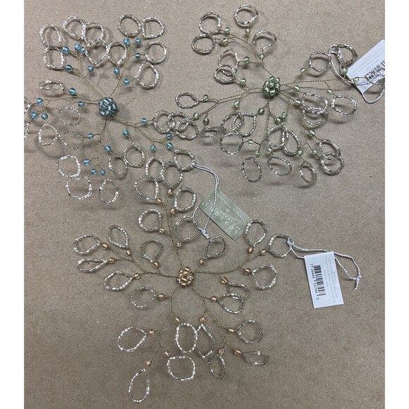 Seasons of Cannon Falls Ornaments Glass & Wire Beaded Snowflake Assorted 3pc - Picture 10 of 12